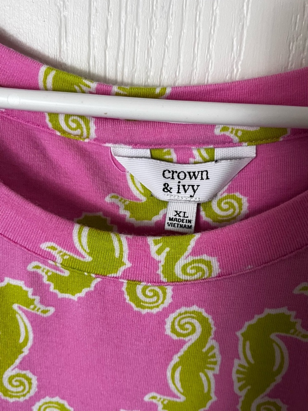 Women’s Crown & Ivy Pink and Neon Green Seahorse Beach Dress - Picture 5 of 8